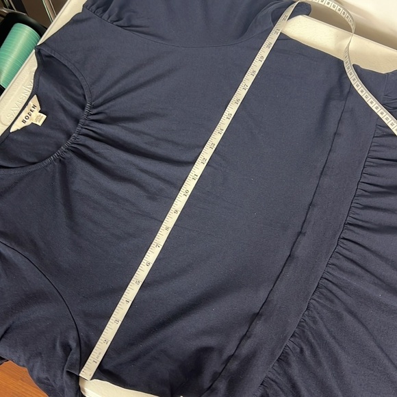 Boden Sz 20/22 Dress Navy Blue Cotton/Modal Jersey Flutter Sleeve Midi Career - Picture 5 of 11